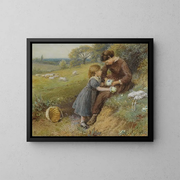 Primevères - Myles Birket Foster — quadro incorniciato alla parete