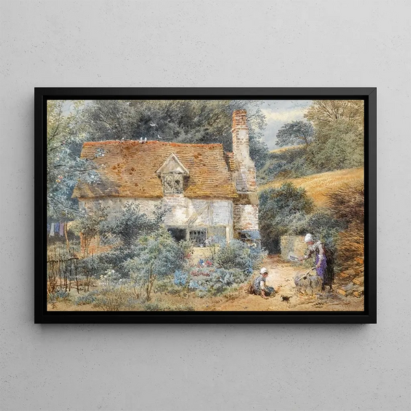 Le cottage - Myles Birket Foster — quadro incorniciato alla parete
