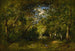 Allée en forêt bûcheronne courbée sous le poids de son fagot traces d'eau - Narcisse Virgile Diaz de la Peña — vista dell’opera
