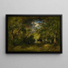 Allée en forêt bûcheronne courbée sous le poids de son fagot traces d'eau - Narcisse Virgile Diaz de la Peña — quadro incorniciato alla parete