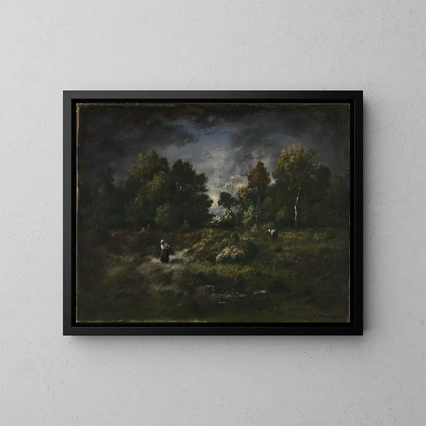 Rassembleurs de fagots dans un paysage boisée - Narcisse Virgile Diaz de la Peña — quadro incorniciato alla parete