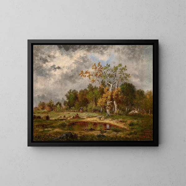 Fagotière lors d'un bois près d'une mare - Narcisse Virgile Diaz de la Peña — quadro incorniciato alla parete