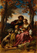 Figures e un cane in un paesaggio - Narcisse Virgile Diaz de la Peña — vista dell’opera