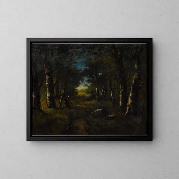 La raccolta in foresta - Narcisse Virgile Diaz de la Peña — quadro incorniciato alla parete