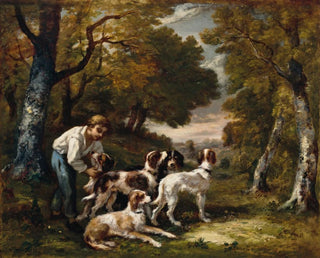 Garon e cinque cani in forte - Narcisse Virgile Diaz de la Peña — vista dell’opera