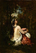 La donna e il pappagallo - Narcisse Virgile Diaz de la Peña — vista dell’opera
