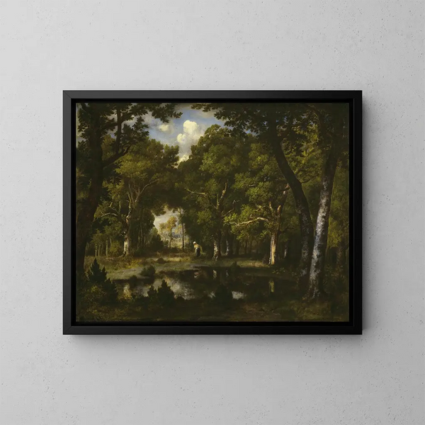 stagno tra gli alberi - Narcisse Virgile Diaz de la Peña — quadro incorniciato alla parete