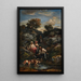 Quattro Bohémien e cani vicino a una pozza di rocce - Narcisse Virgile Diaz de la Peña — quadro incorniciato alla parete