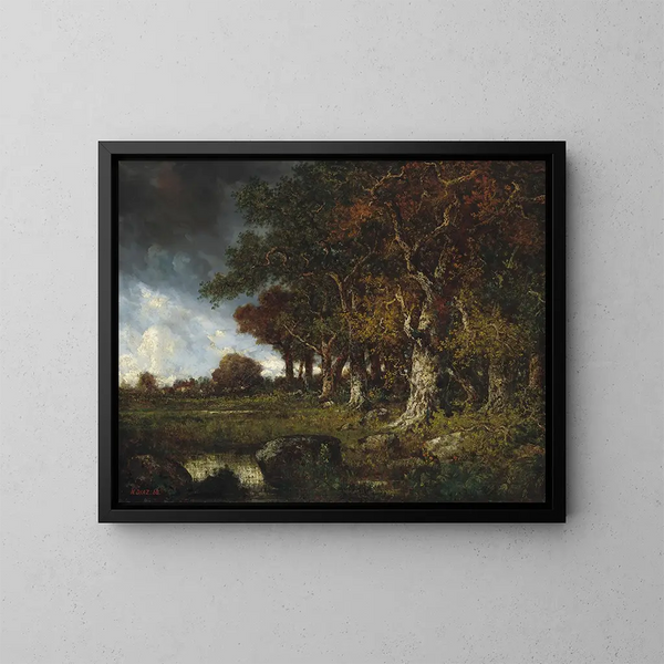 Il bordo della foresta ai Monts Girard Fontainebleau - Narcisse Virgile Diaz de la Peña — quadro incorniciato alla parete