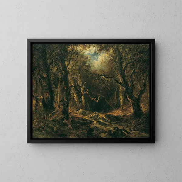 Interno della foresta - Narcisse Virgile Diaz de la Peña — quadro incorniciato alla parete