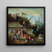 Natura morta con scimmia, frutta e fiori - Jean-Baptiste Oudry — quadro incorniciato alla parete