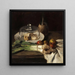 Nature morte con un mazzo di porri, una campana di formaggio e delle mele - Carl Schuch — quadro incorniciato alla parete