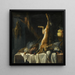 Natura morta con un leprotto morto, un'anatra, un fagiano e pollame su un tavolo coperto con un panno bianco, con un cesto di frutta - Pieter van Boucle — quadro incorniciato alla parete