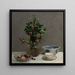 Natura morta con vaso di agrifoglio, ciotola di ciliegie, ciotola giapponese e tazza e piattino - Henri Fantin-Latour — quadro incorniciato alla parete