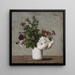 Nature morte di fiori, crisantemi autunnali in un vaso bianco - Henri Fantin-Latour — quadro incorniciato alla parete