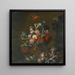 di Nature morte di rose, tulipani variegati, peonie e altri fiori in un vaso scolpito, con uva e un ara - Simon Verelst — presentazione a parete dell’opera