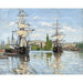 Riproduzione del dipinto Navi a cavallo sul Senna a Rouen di Claude Monet