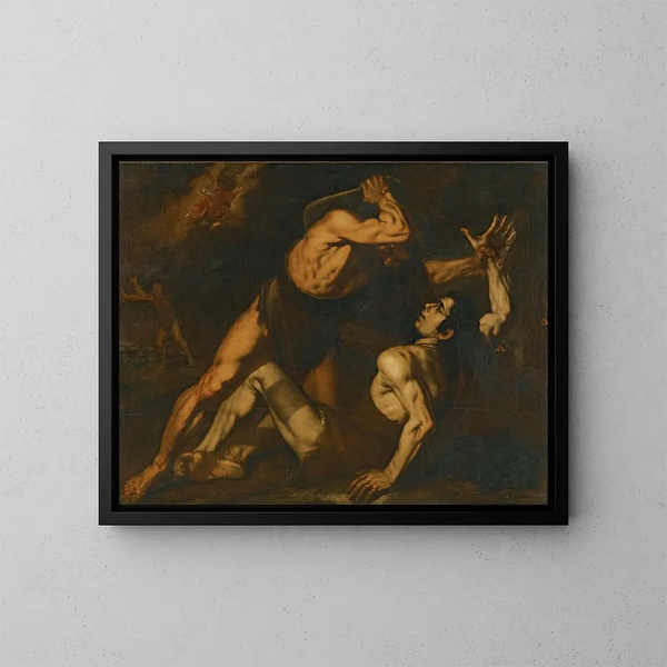 Caïn e Abele - Scuola Napoletana — quadro incorniciato alla parete