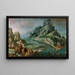 Paesaggio roccioso con numerose figure - Scuola olandese — quadro incorniciato alla parete