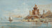 Caprice con fortezza in rovina sul bordo della laguna - Niccolò Guardi — vista dell’opera