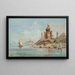 Caprice con fortezza in rovina sul bordo della laguna - Niccolò Guardi — quadro incorniciato alla parete