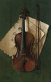 Nature morte avec archet de violon et partition - Nicholas Alden Brooks — quadro incorniciato alla parete