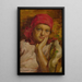 Ritratto di una giovane ragazza con foulard rosso - Nicholas B. Haritonoff — quadro incorniciato alla parete
