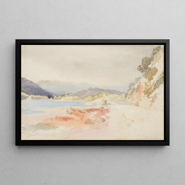 Porto di Porirua - Nicholas Chevalier — quadro incorniciato alla parete
