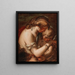 Venere e Amore con un putto - Niccolò Bambini — quadro incorniciato alla parete