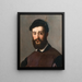 Ritratto di un giovane uomo barbuto con un cappello nero - Niccolò dell'Abate — quadro incorniciato alla parete