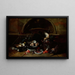 Nature morte con bottiglie e ostriche - Nicola van Houbraken — quadro incorniciato alla parete