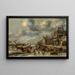 Paesaggio invernale con pattinatori su un fiume ghiacciato - Nicolaes Molenaer — quadro incorniciato alla parete