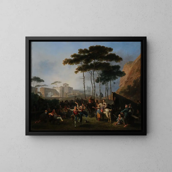 Danze di villaggio - Nicolas-Antoine Taunay — quadro incorniciato alla parete