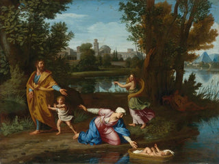 Mosè gettato nel Nilo - Nicolas Colombel — vista dell’opera