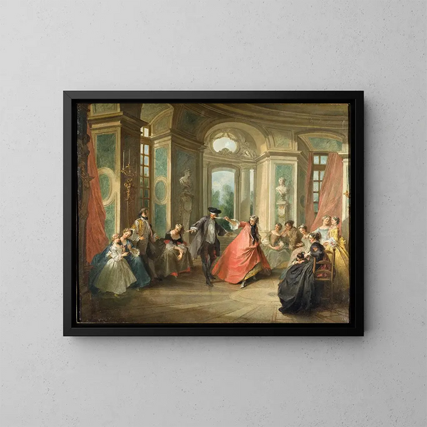 Il gioco della sciarpa - Nicolas Lancret — quadro incorniciato alla parete