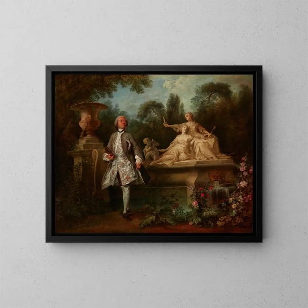 Ritratto dell'attore Grandval - Nicolas Lancret — quadro incorniciato alla parete