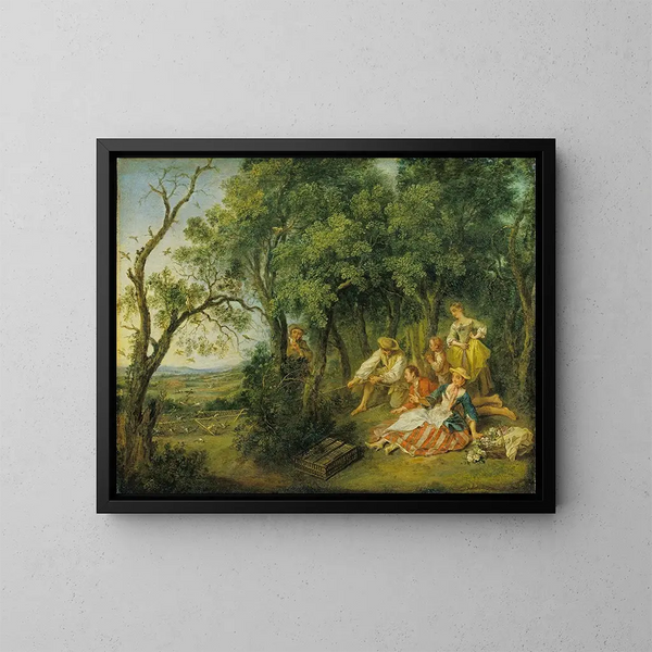 Gli Acchiappamosche - Nicolas Lancret — quadro incorniciato alla parete