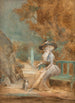 Jeune femme assise dans un parc - Nicolas Lavreince — vista dell’opera