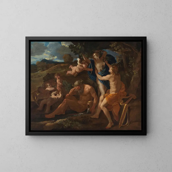 Apollon e Dafne - Nicolas Poussin — quadro incorniciato alla parete