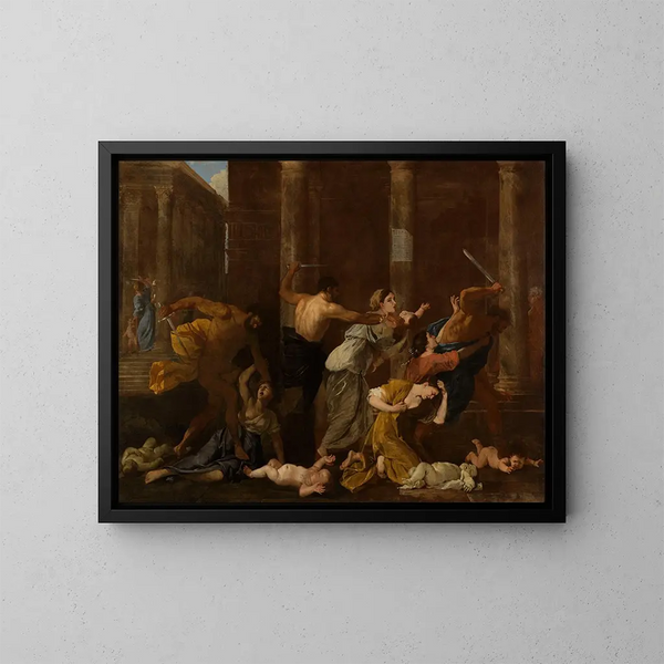 Le Massacre des Innocents - Nicolas Poussin — quadro incorniciato alla parete