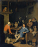 Società con una scimmia che fuma la pipa in una taverna - Nicolas van Haeften — vista dell’opera