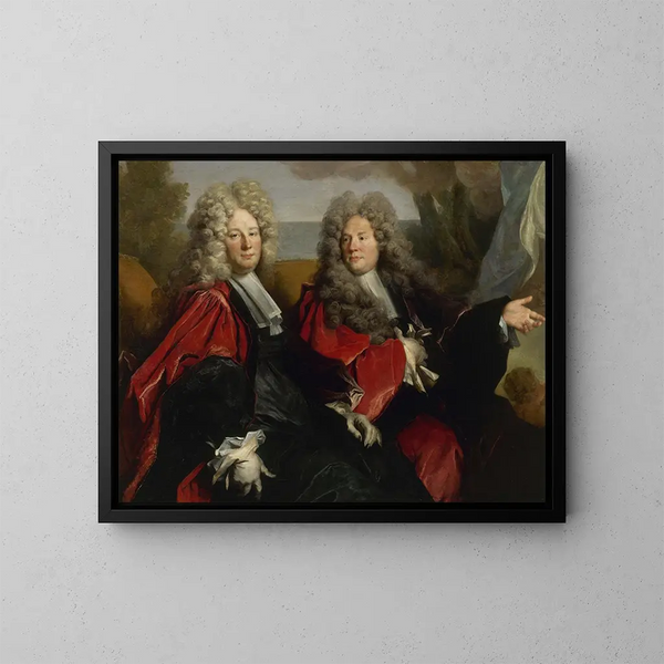Ritratto di due consiglieri in carica nel 1702 - Nicolas de Largillière — quadro incorniciato alla parete