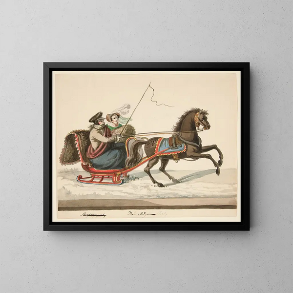 La fête du traîneau - Nicolino Calyo — quadro incorniciato alla parete