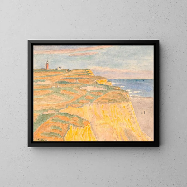 Le scogliere e il faro di Bovbjerg - Niels Bjerre — quadro incorniciato alla parete