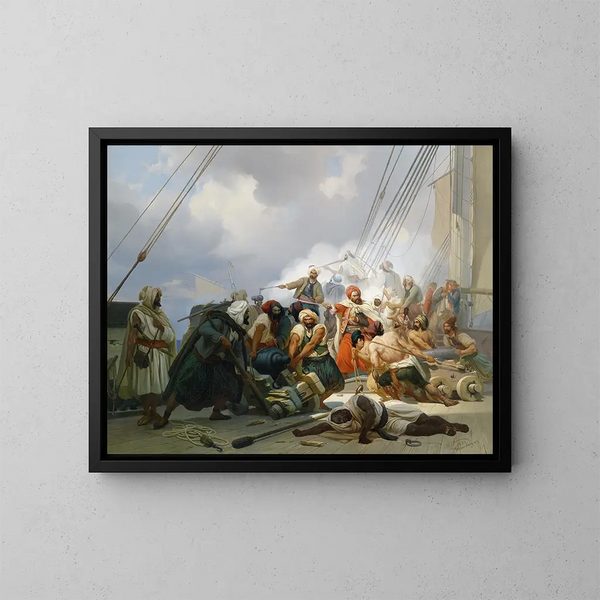 Bataille navale - Niels Simonsen — quadro incorniciato alla parete