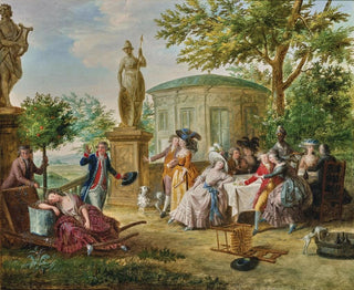 Figure eleganti che cenano in un giardino classico - Niklas Lafrensen — vista dell’opera
