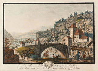 Niklaus Sprngli - Vue du Fameux Pont et Chateau de St Maurice.webp