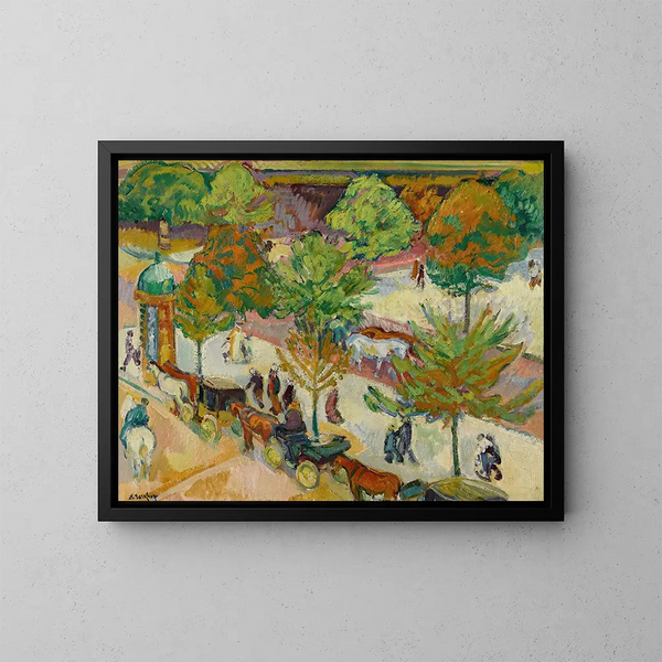 Stazione delle calessi - Nikolai Alexandrovich Tarkhov — quadro incorniciato alla parete
