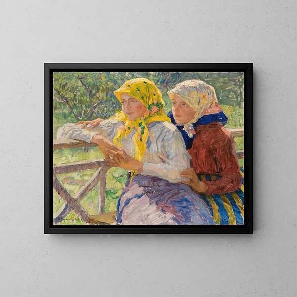 Filles latgaliennes - Nikolai Bogdanov-Belsky — quadro incorniciato alla parete
