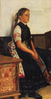 Portrait d'une jeune femme en costume traditionnel - Nikolai Vasilievich Haritonoff — vista dell’opera